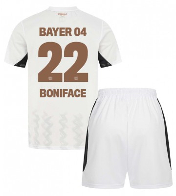 Bayer Leverkusen Victor Boniface #22 Borta Kläder Barn 2024-25 Kortärmad (+ Korta byxor)